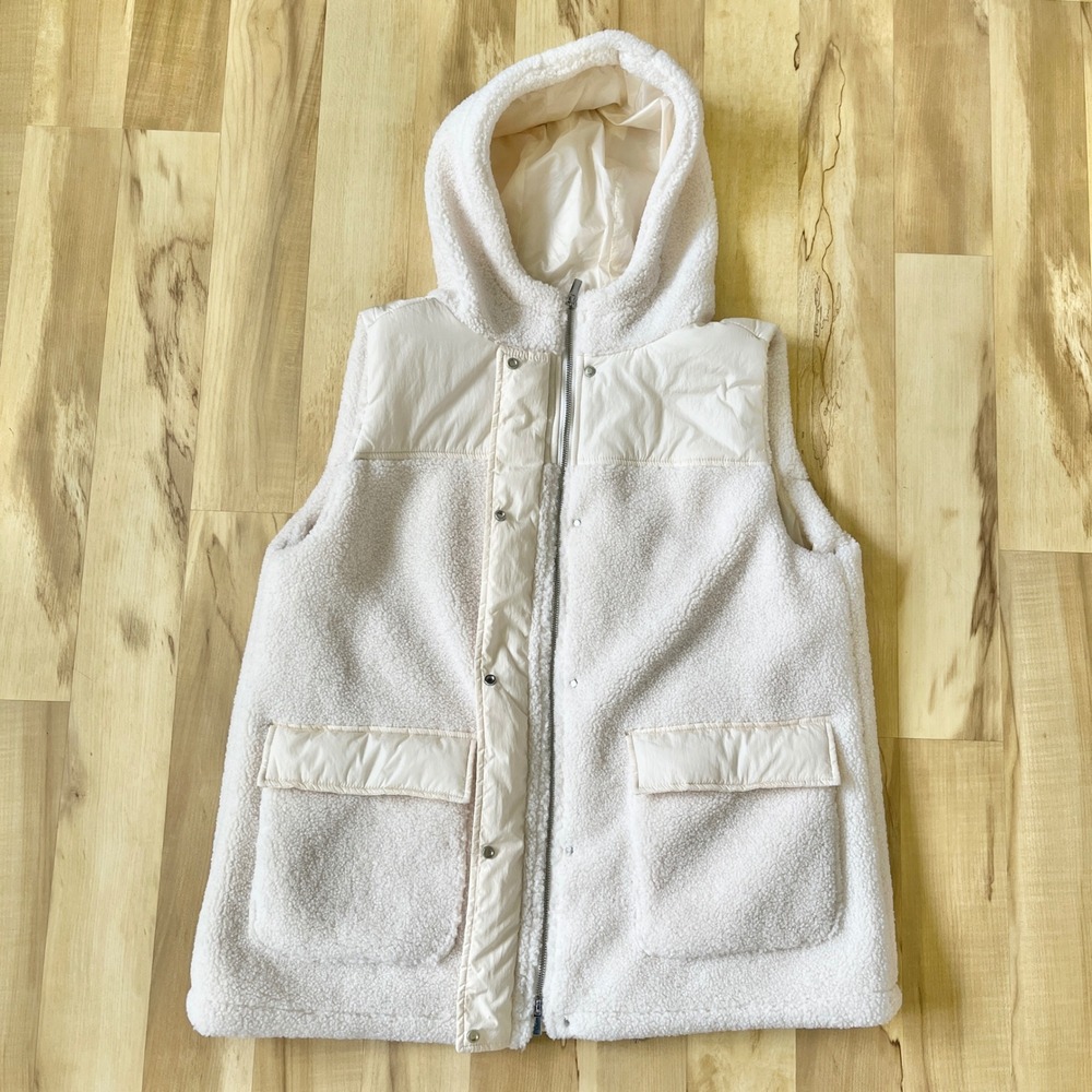 Chico's Vest Women's 2.5 14 Crem Sherpa Long Line Cozy Neutral Layering Classic